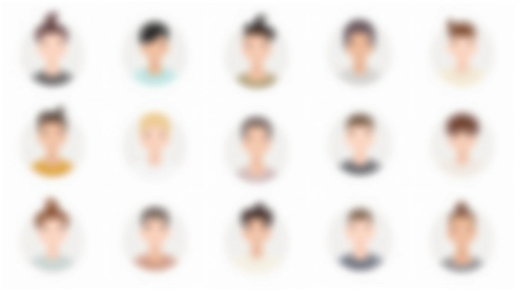 Matrice zobrazující různé kontexty použití avatarů — od malých ikon v komentářích až po velké profilové fotografie v hlavičce